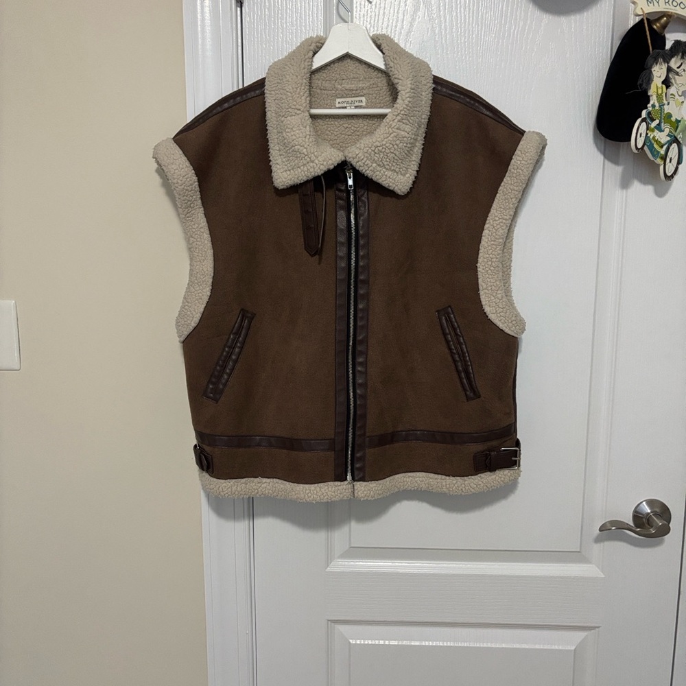 Moon River Brown and Cream Teddy Jacket - Picture 5 of 7